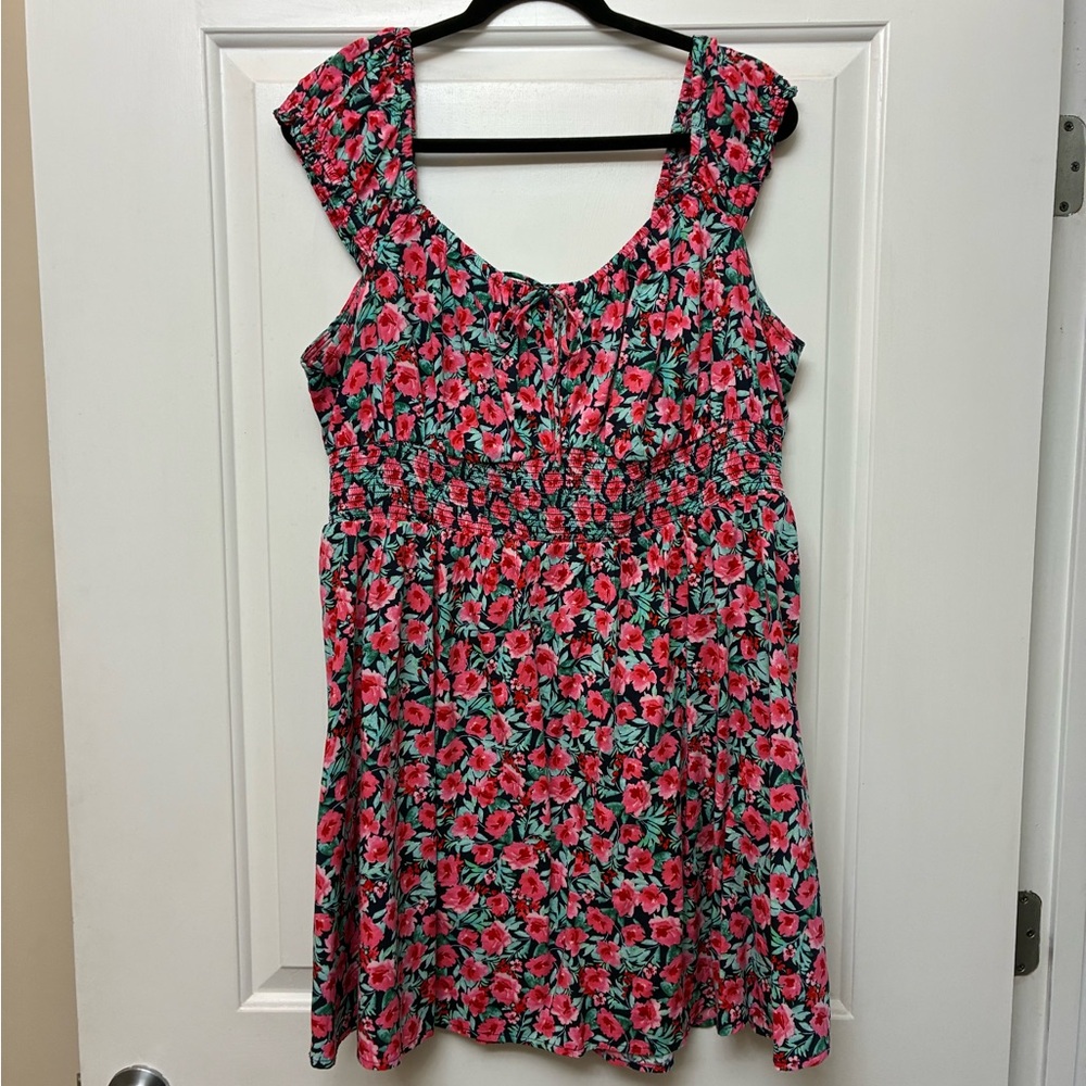 Old Navy Floral Mini Dress - Pink and Green